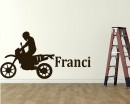 Motorcycle Boy Customised Name  Decal For Nursery